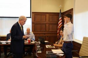 Student Trustee receiving Oath of Office